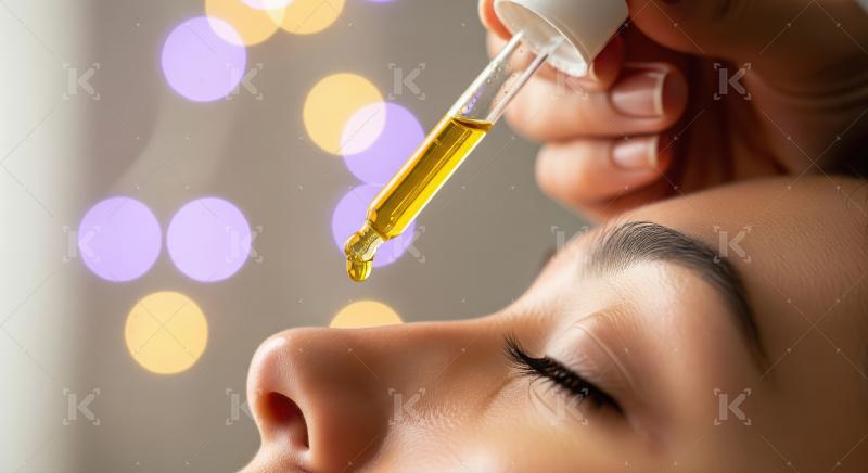 Applying Face Serum: Skincare Ritual with Dropper and Essential