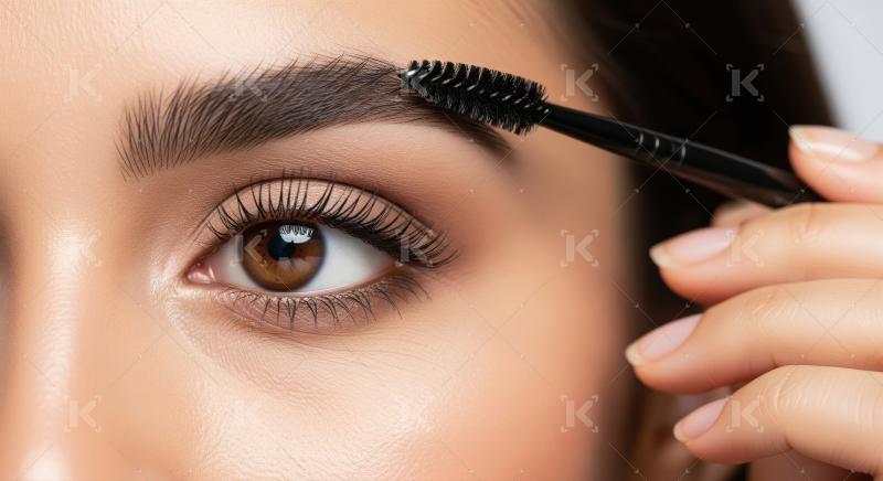 Woman Grooms Eyebrow with Brush for Perfect, Natural Look