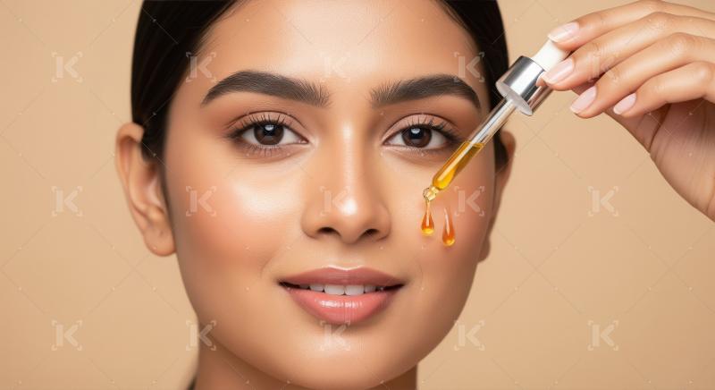 Young Woman Applying Face Serum for Healthy, Glowing Skin