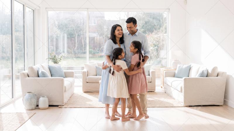 Happy indian family enjoying together at home