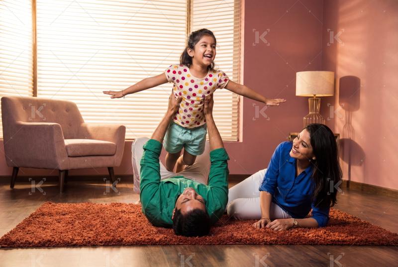 Happy indian family enjoying together at home