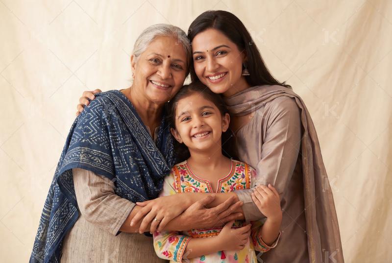 Happy indian family enjoying together at home