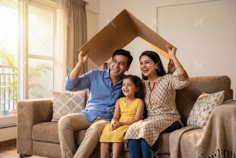 Happy indian family enjoying together at home