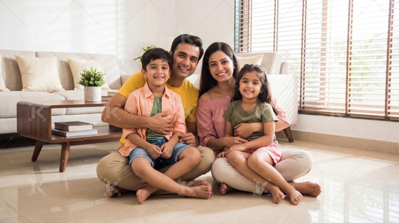 Happy indian family enjoying together at home