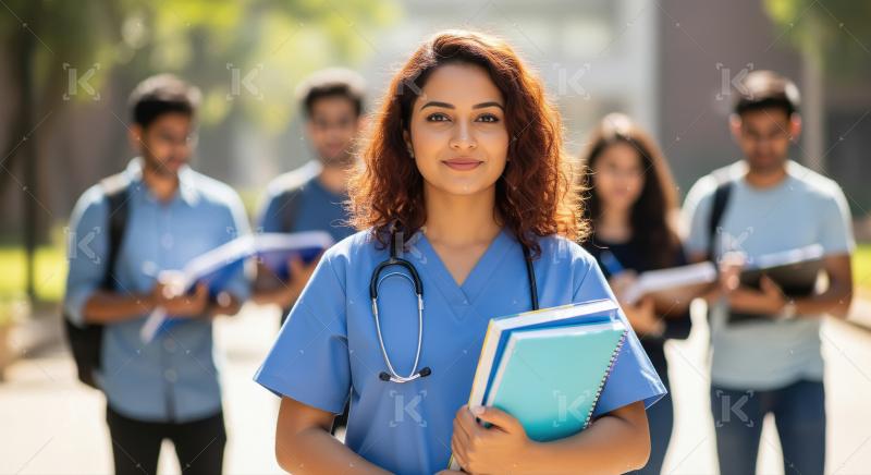 Confident Young Indian Medical Student Smiling on Campus