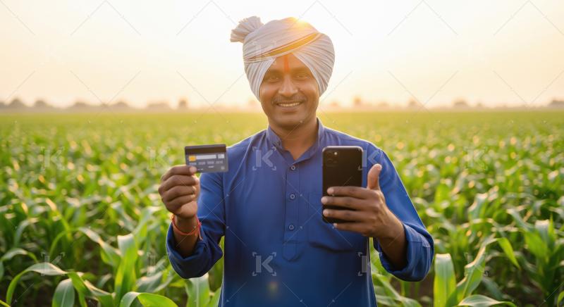 A young Indian farmer in a greenhouse, wearing traditional attir