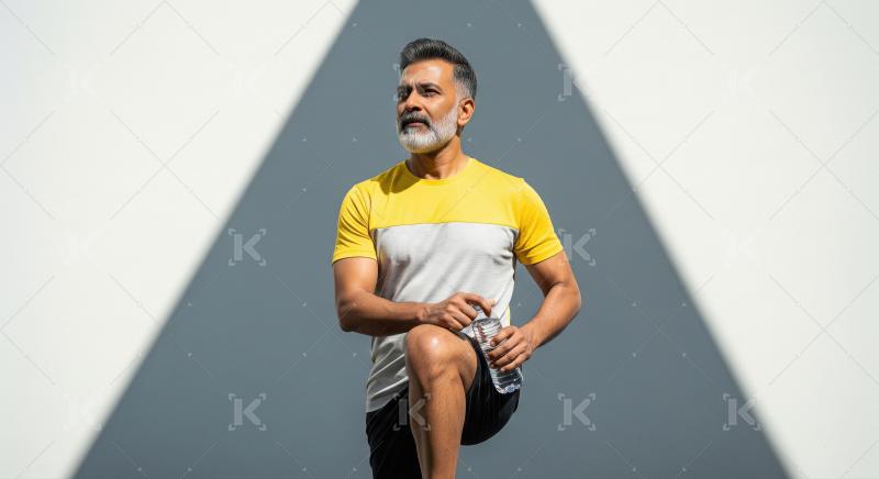 Fit Man Hydrating During Outdoor Workout against Wall