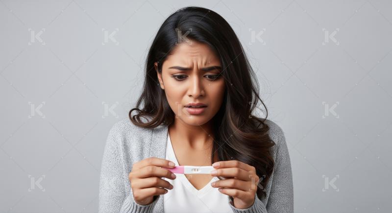 Young Indian Woman Reacts to Positive Pregnancy Test