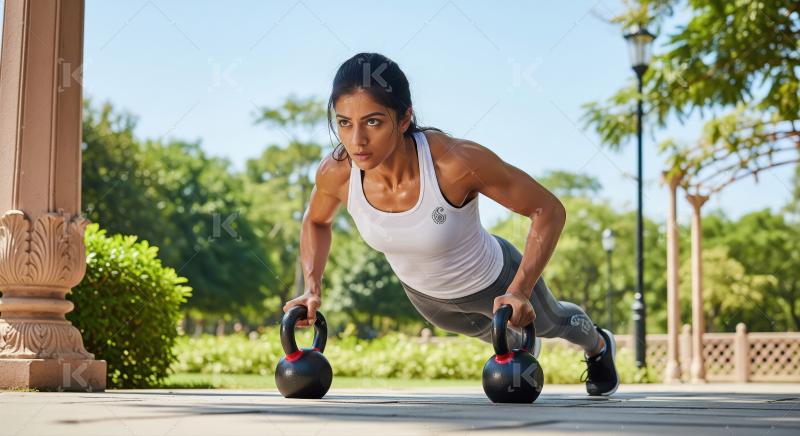 Young indian woman doing workout in the gym
