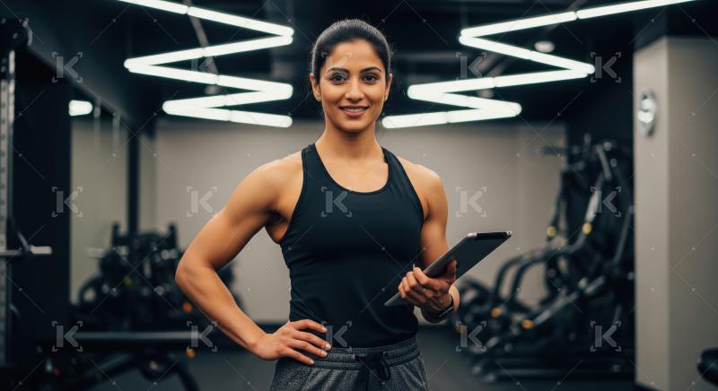 Young indian woman doing workout in the gym