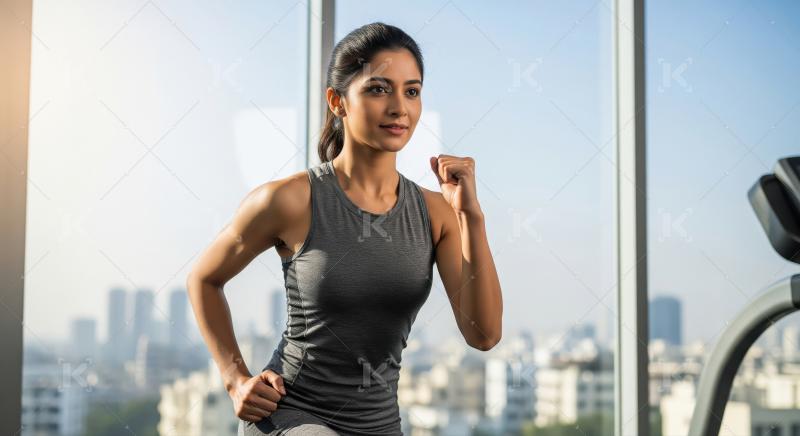 Young indian woman doing workout in the gym