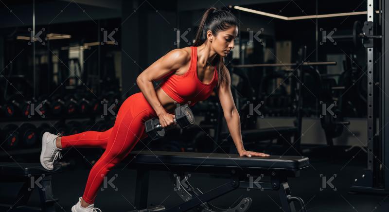 Young indian woman doing workout in the gym