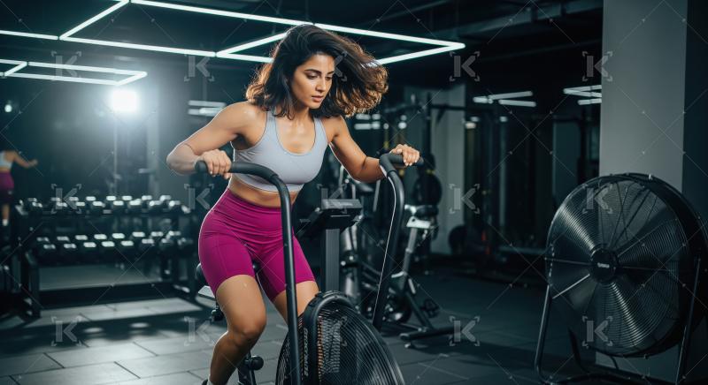 Young indian woman doing workout in the gym
