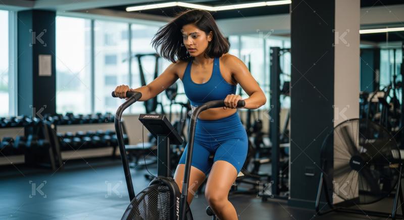 Young indian woman doing workout in the gym