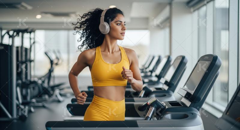 Young indian woman doing workout in the gym