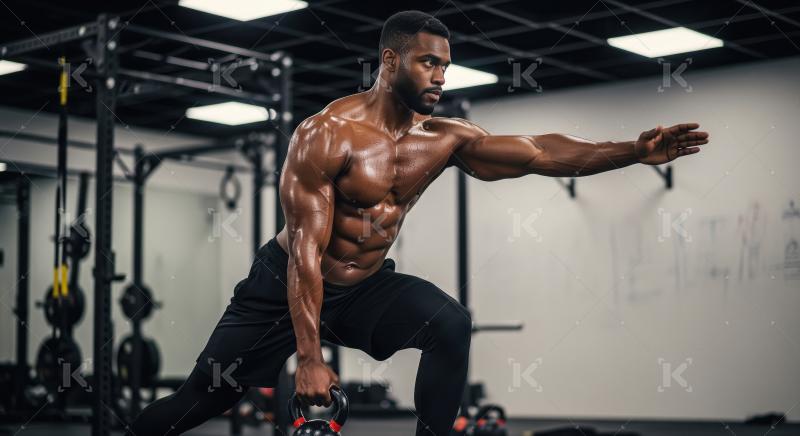 Young indian man doing workout in the gym