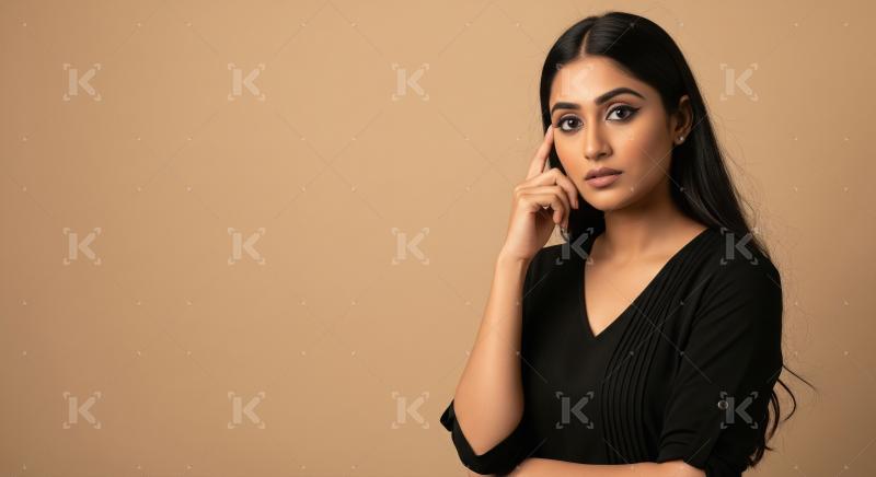 Indian corporate woman thinking some at office