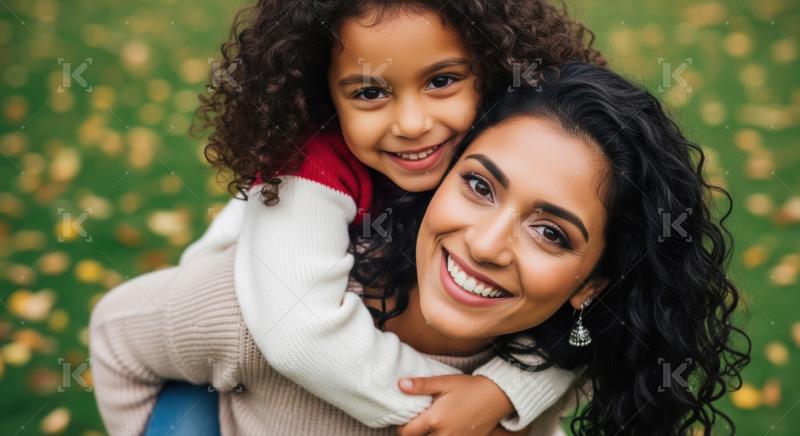 Happy indian mother with her daughter