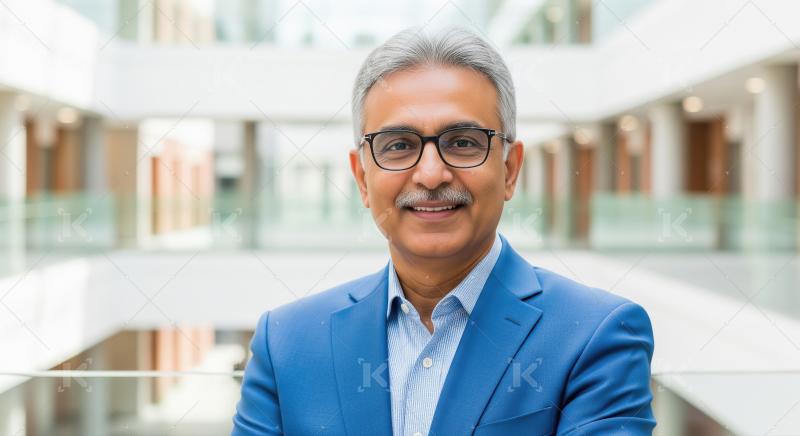 A mature professional man with gray hair and glasses,