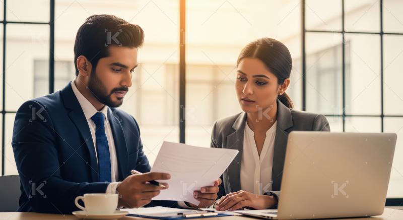 Young indian business people discussing together at office