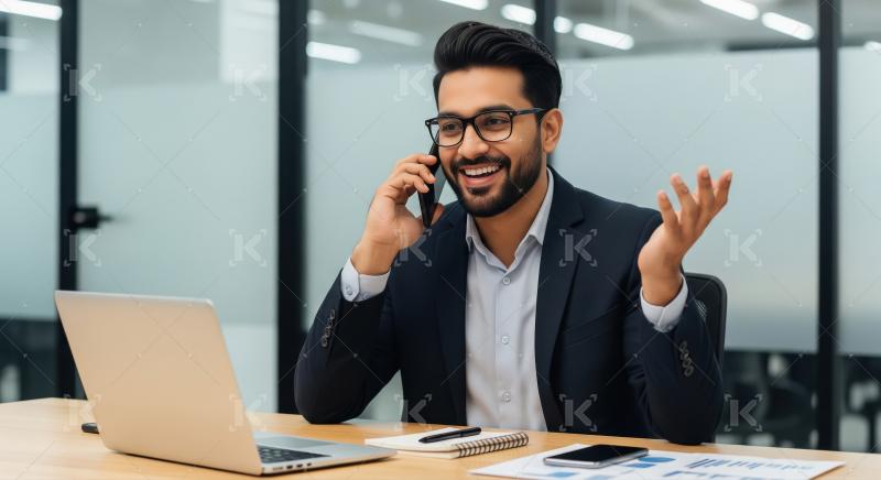 Young indian business people discussing together at office