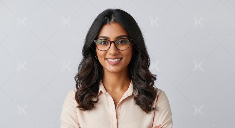 Young businesswoman or corporate employee at office