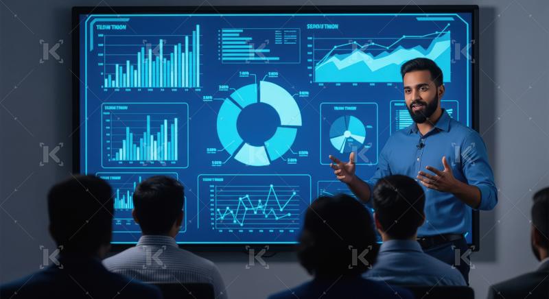 Indian business leader gives a motivational presentation on anal