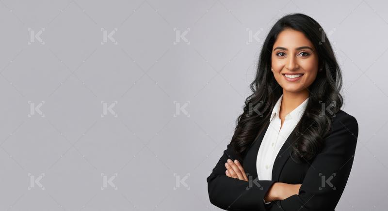 Young businesswoman or corporate employee at office