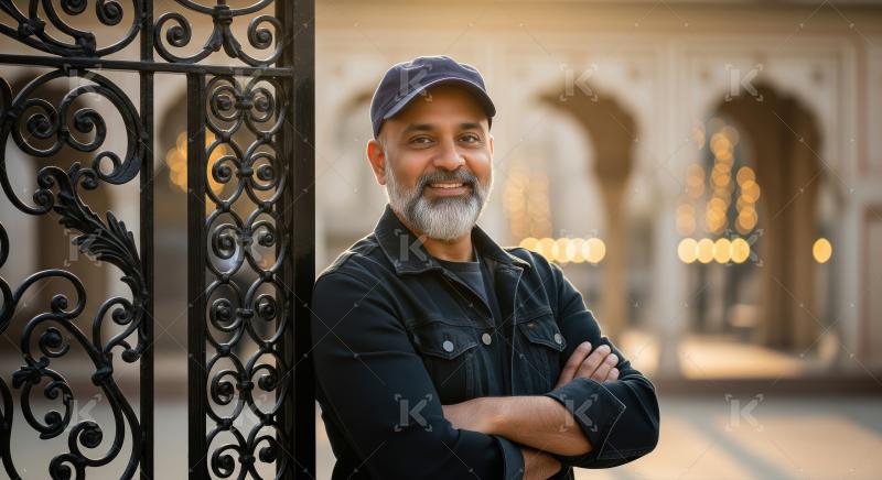 Indian male security officer standing confidently