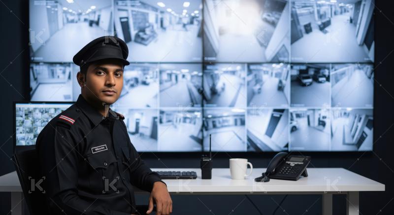 Indian male security officer standing confidently