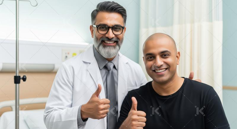 Happy Doctor and Patient Celebrate Positive Health Outcome with