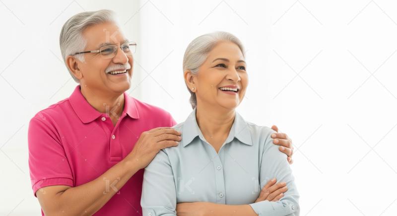 Happy Senior Indian Couple Smiling Together