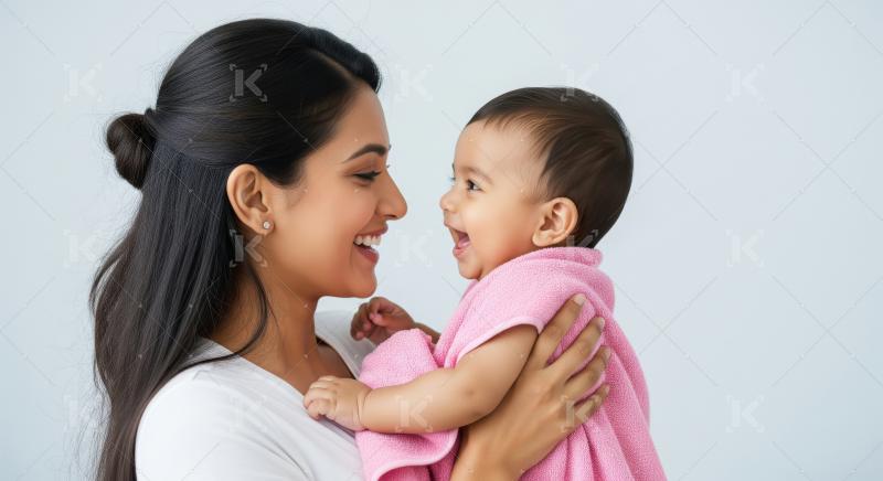 Joyful Indian Mother Holding Her Happy Baby
