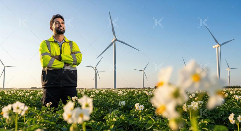 Renewable Energy Engineer in Sustainable Agricultural Field with