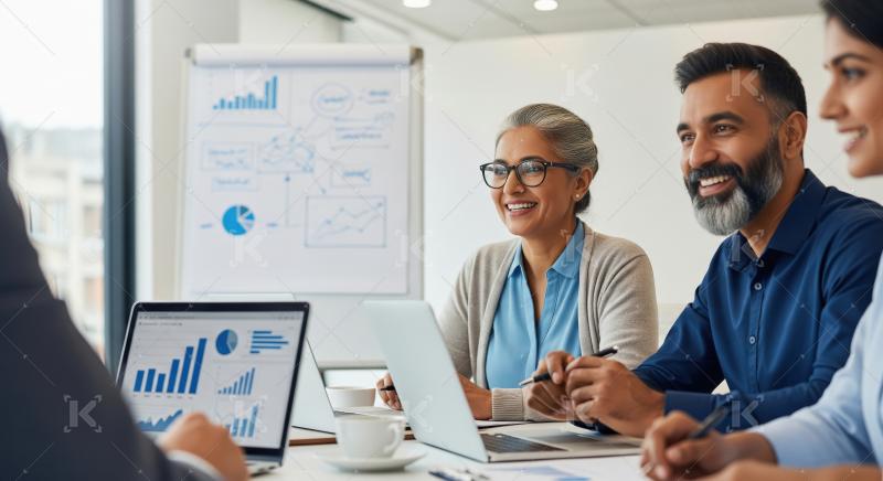 Diverse Business Team Smiling During Productive Meeting