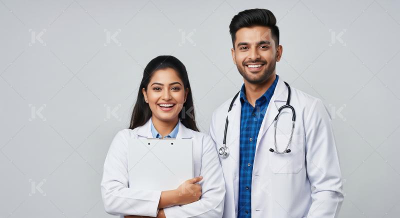 Smiling Indian Doctors: Professional Healthcare Team