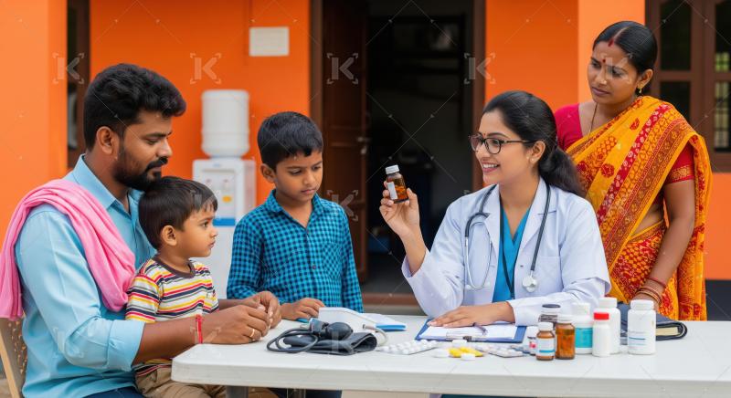 Indian Doctor Consults Family on Health and Medicine