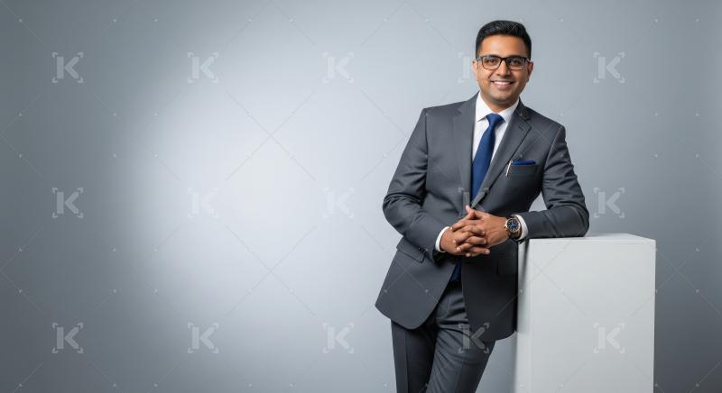 Young indian businessman smiling confidently at office