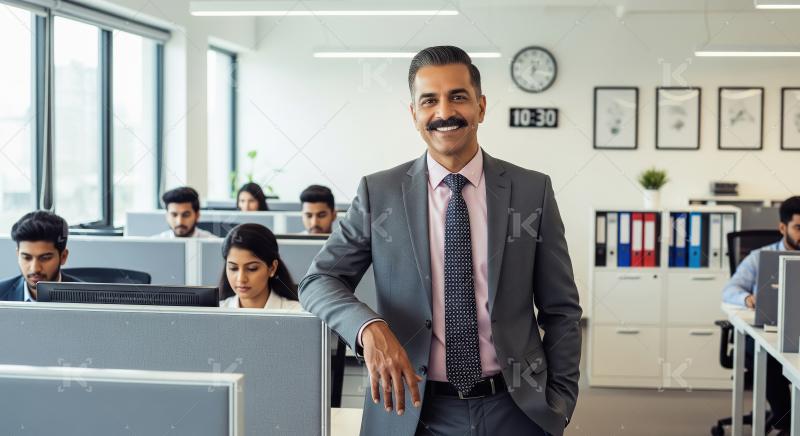 Senior indian businessman standing confidently