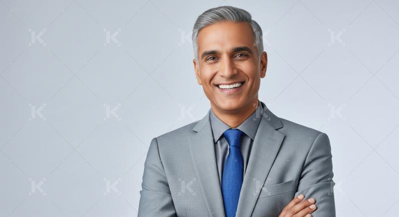 Senior indian businessman standing confidently