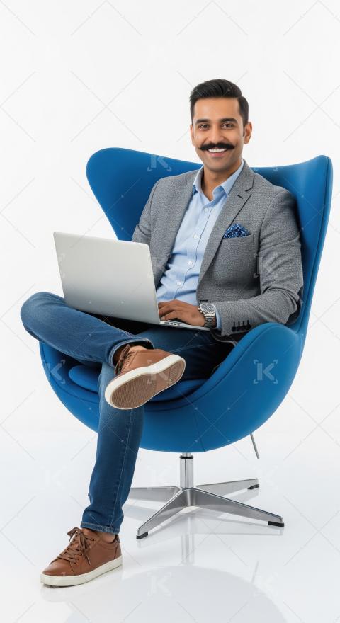 Young indian businessman smiling while confidently at office