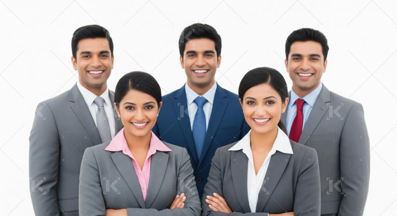 Corporate people team standing confidently