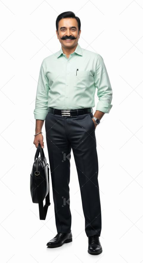 Indian businessman or corporate employee standing confidently
