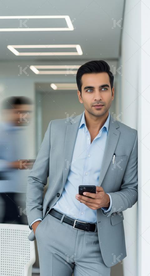 Indian businessman or corporate employee standing confidently