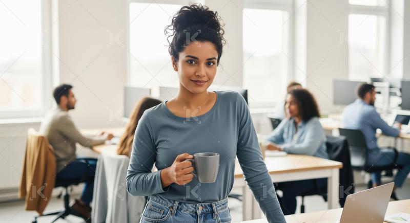 Young Indian businesswoman or corporate employee standing confid