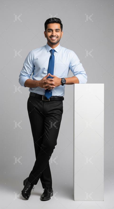 Indian businessman or corporate employee standing confidently