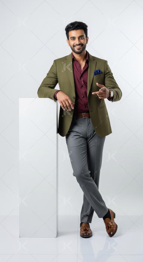 Indian businessman or corporate employee standing confidently