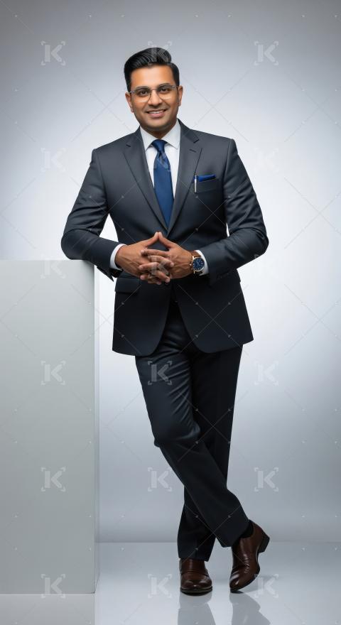 Indian businessman or corporate employee standing confidently