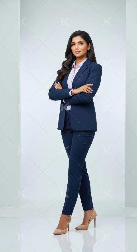 Young Indian businesswoman or corporate employee standing confid