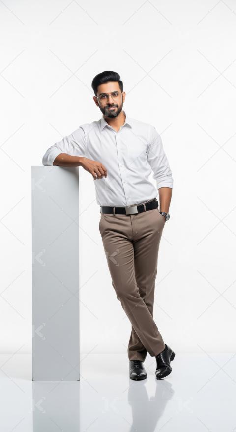 Indian businessman or corporate employee standing confidently
